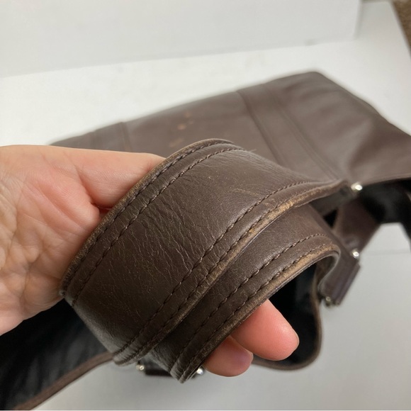 Y2K Marc Jacobs Large Brown Leather Horizontal Tote Bag  22x17" Big Tote - Picture 13 of 16